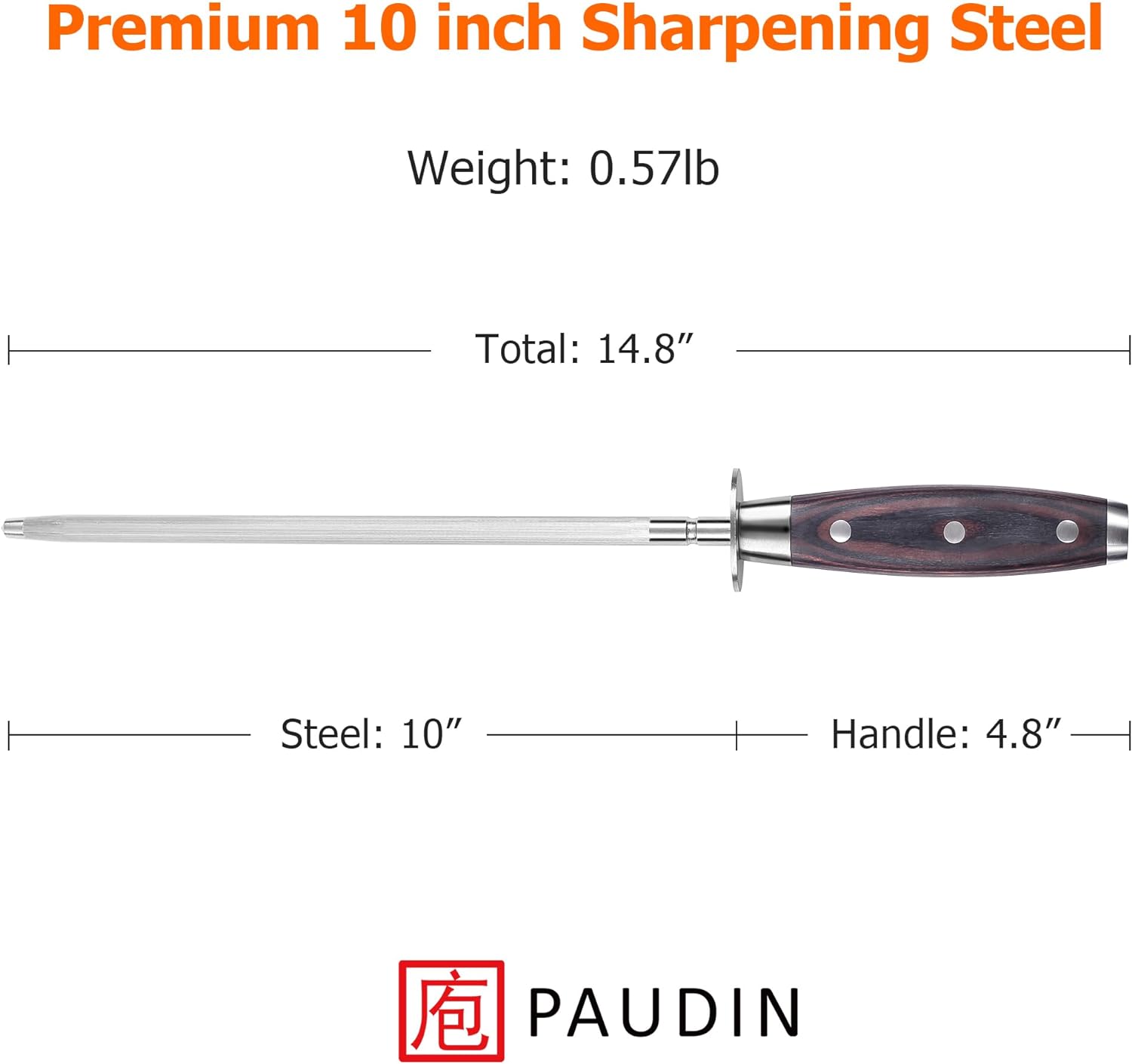 PAUDIN 10 Inch Knife Sharpener Rod - Paudin Store