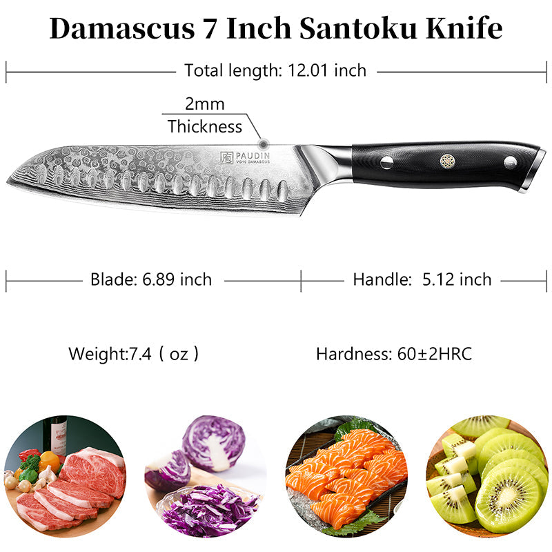 Cloud Premium 7" Santoku Knife - Paudin Store