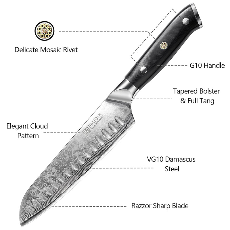 Cloud Premium 7" Santoku Knife - Paudin Store