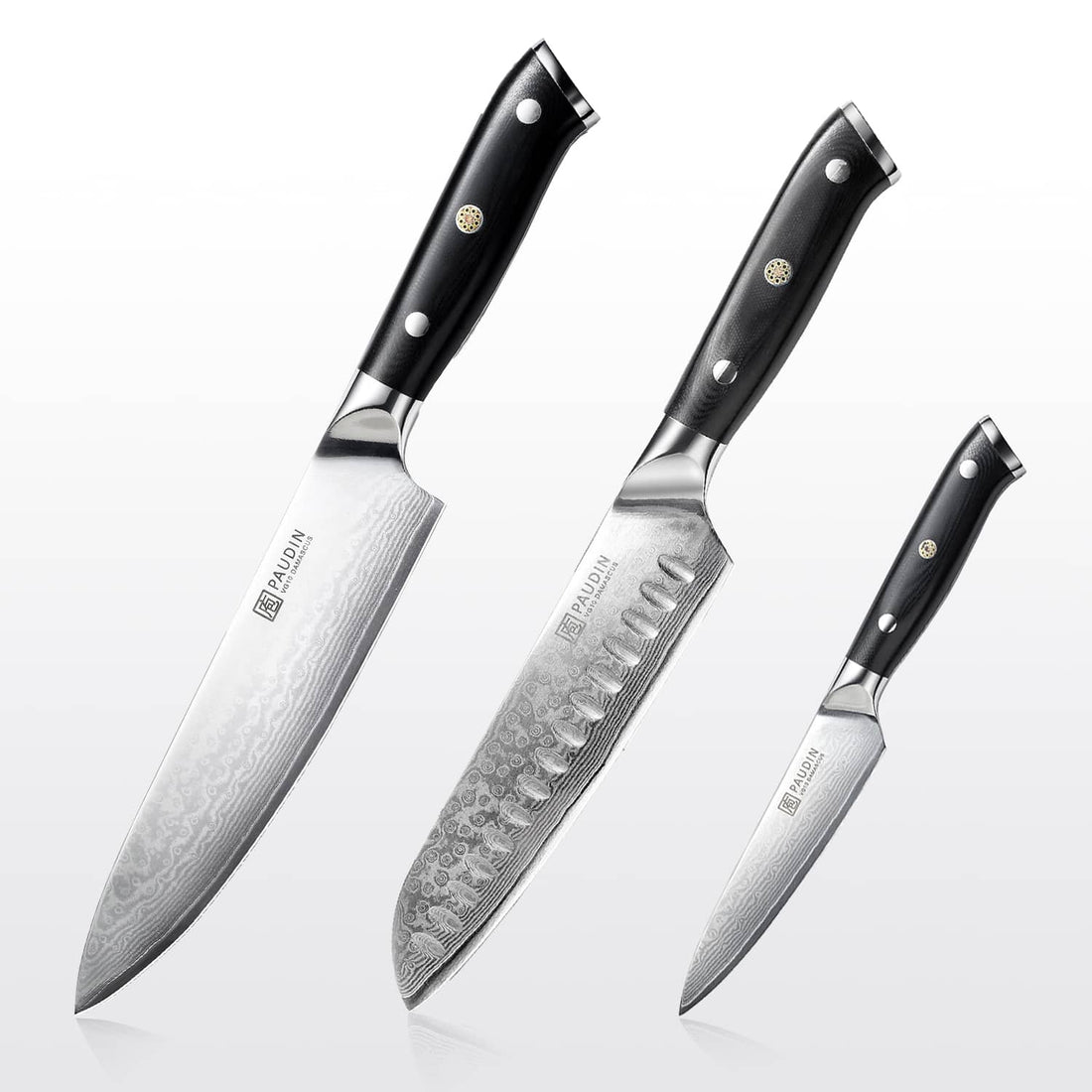 PAUDIN Cloud Premium Damascus Knife Set 3PC - Paudin DE