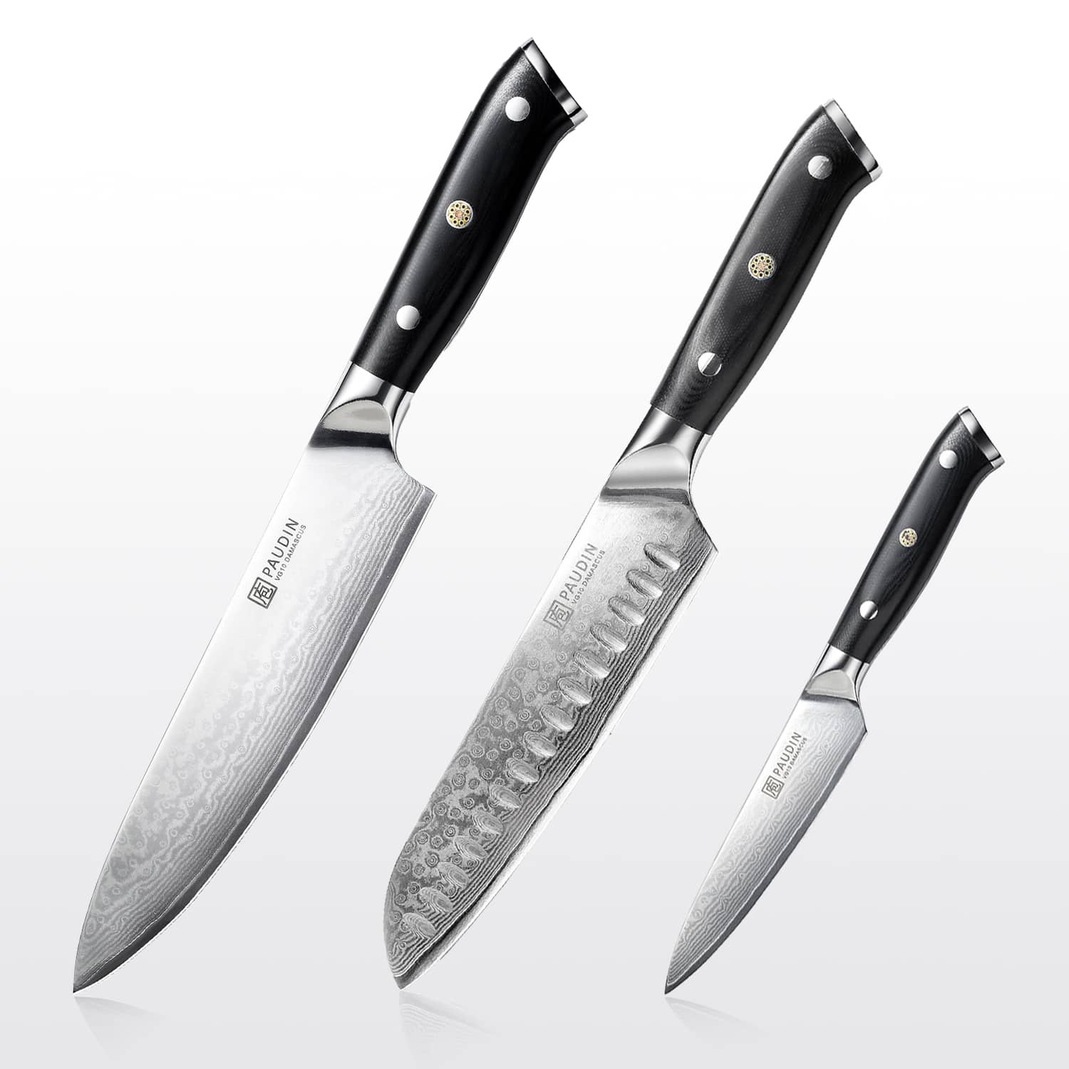 PAUDIN Cloud Premium Damascus Knife Set 3PC - Paudin DE