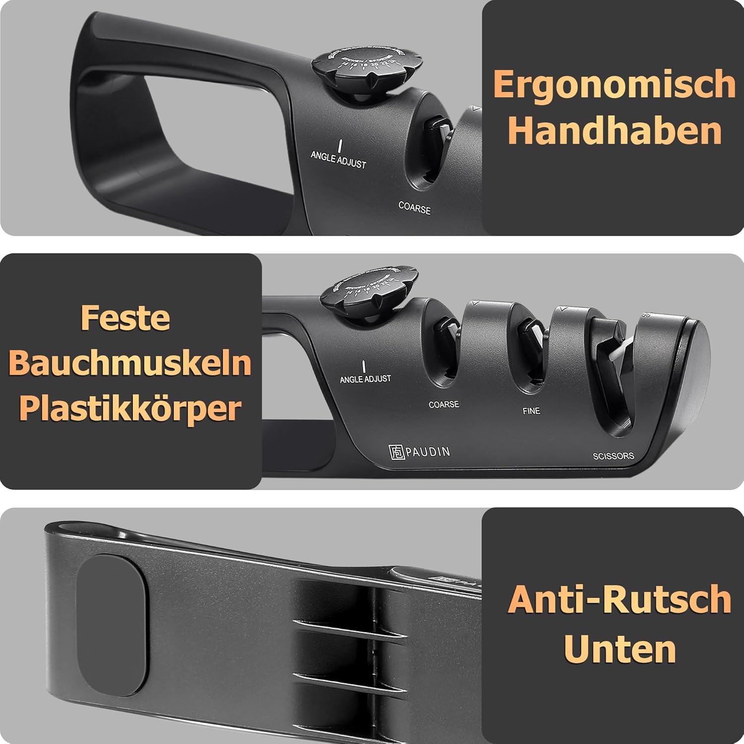 PAUDIN Knife Sharpener 3-Stage Manual - Paudin DE