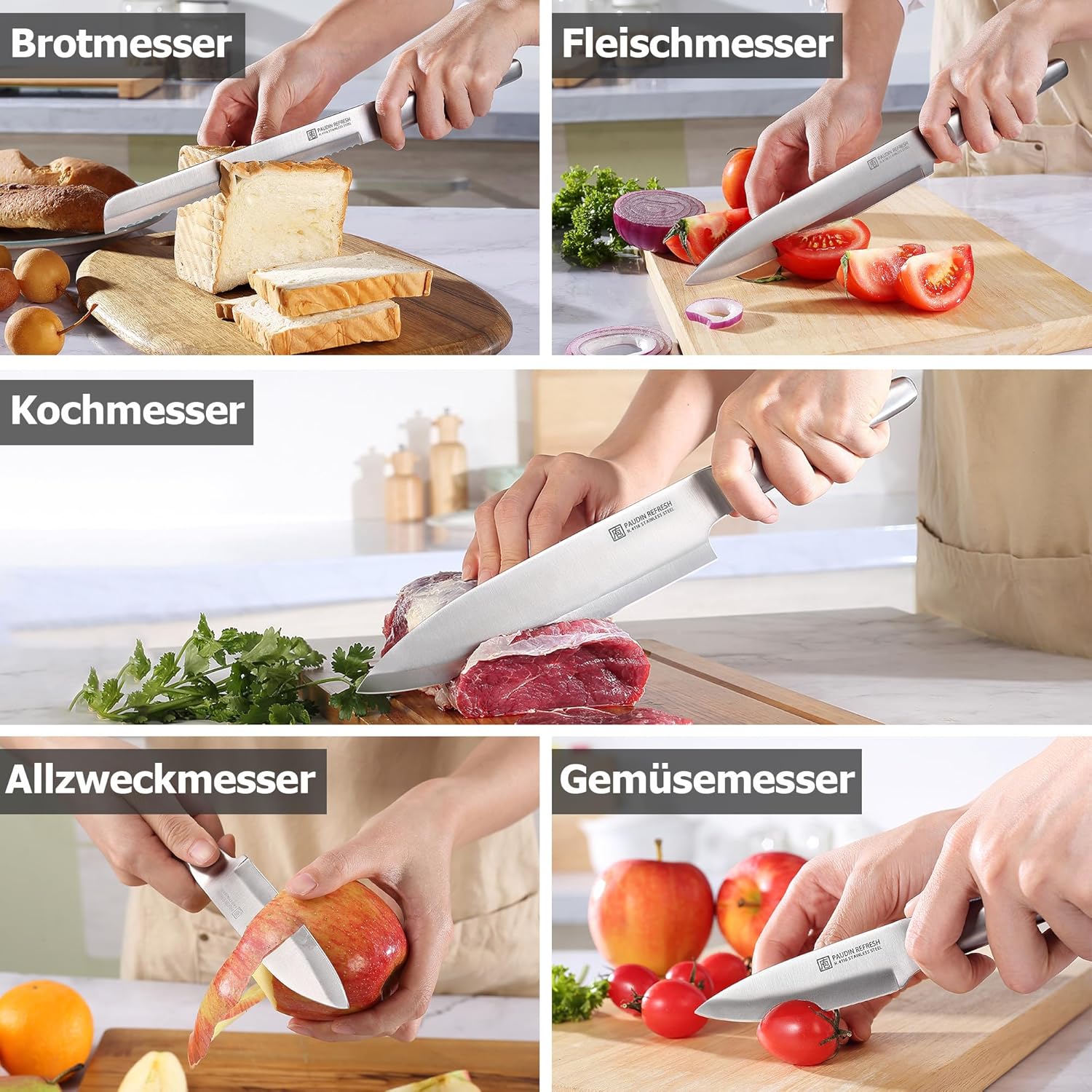 PAUDIN Refresh Hollow 5-PC Kitchen Knife Set - Paudin DE