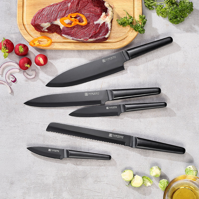 Refresh 5 -PC Black Chef's Knife Set - Paudin Store