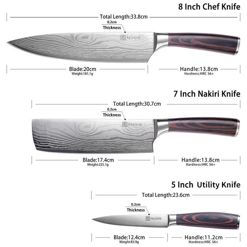 PAUDIN NS1 Universal Classic 3-PC  Knife Set - Paudin DE