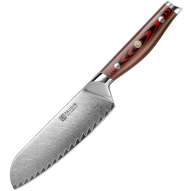 Plume Luxe 7" Damascus Santoku Knife - Paudin Store