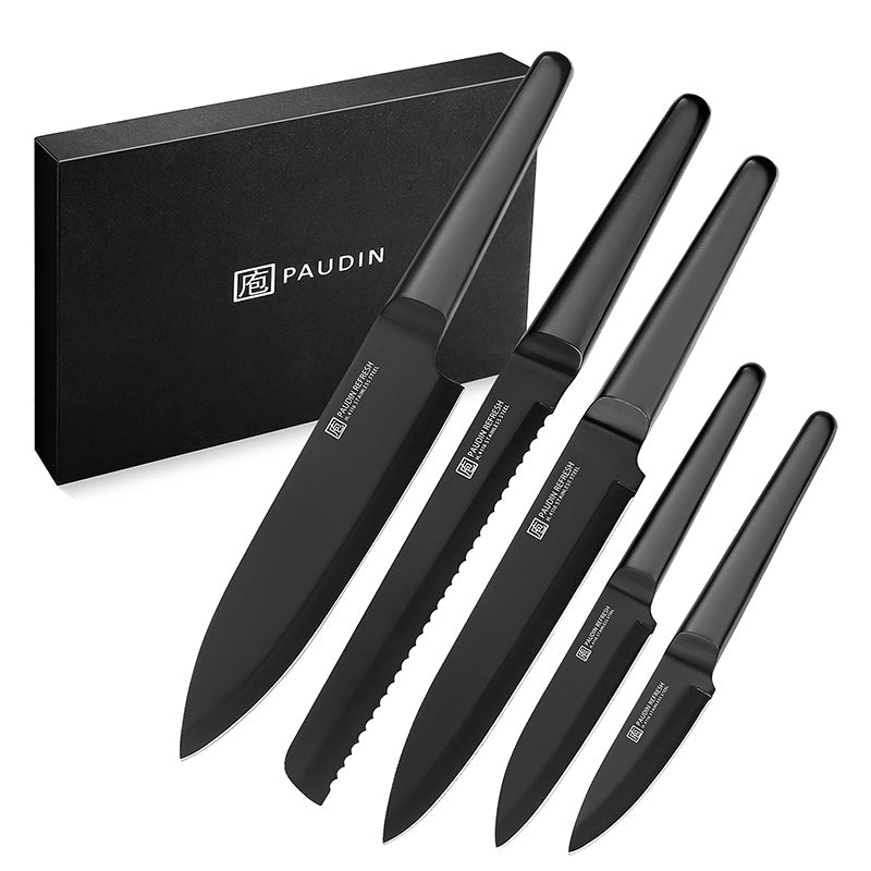 Refresh 5 -PC Black Chef's Knife Set - Paudin Store