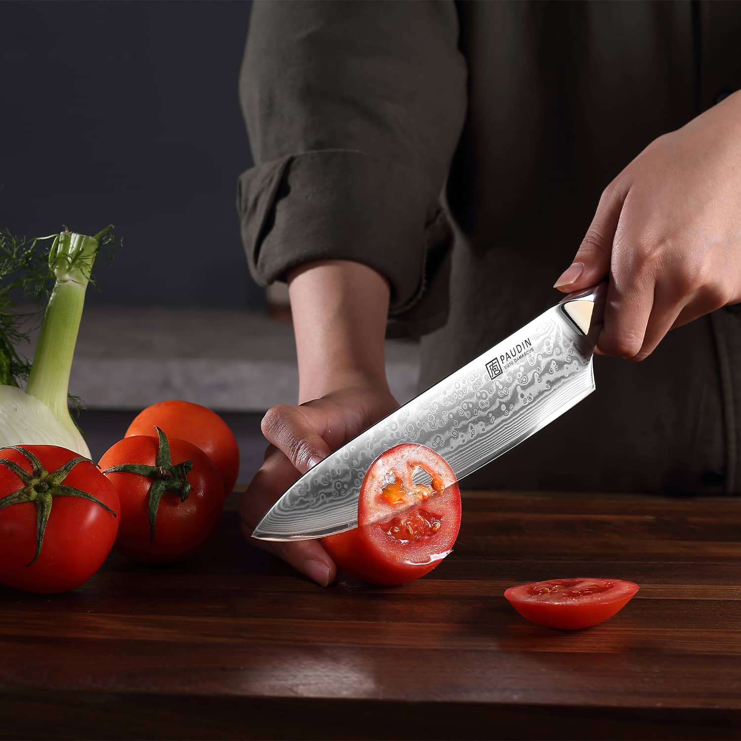 PAUDIN Cloud Premium Damascus Knife Set 3PC - Paudin DE