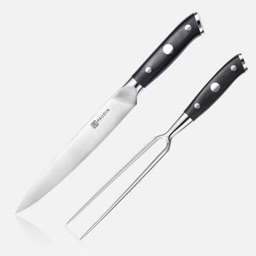 PAUDIN Ultra Dark Premium 8" Carving Knife and Fork Set