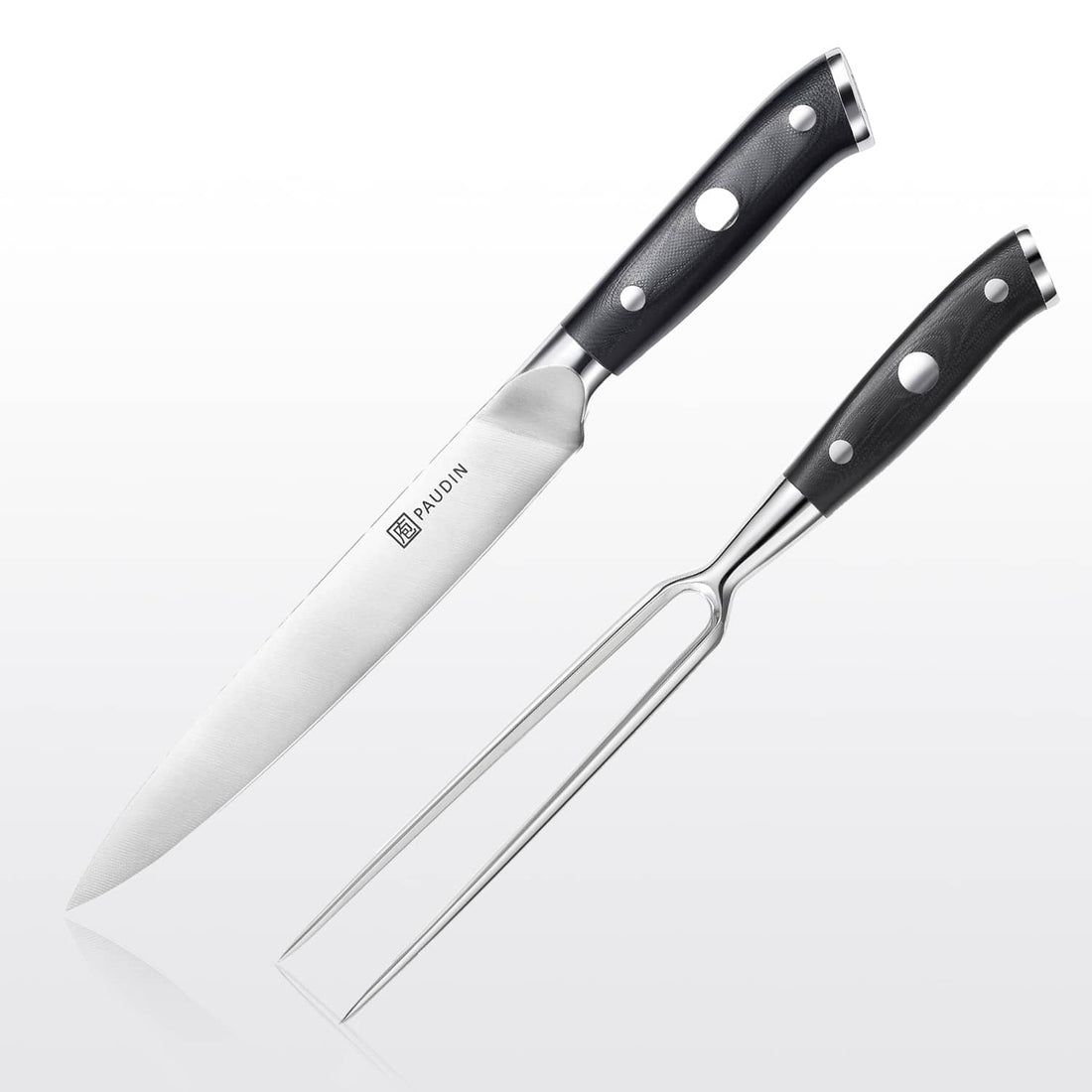 PAUDIN Ultra Dark Premium 8" Carving Knife and Fork Set - Paudin DE