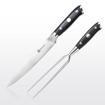 PAUDIN Ultra Dark Premium 8" Carving Knife and Fork Set - Paudin DE