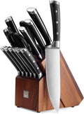 PAUDIN 15 - Piece Knife Block Set - High Carbon Stainless Steel with Sharpener, Full Tang Triple Rivet Handle - Paudin Store