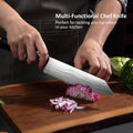 PAUDIN Universal Classic 8” Chef Knife - High Carbon Steel, Santoku, Pakkawood Handle, Gift Box