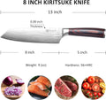 PAUDIN Universal Classic 8” Chef Knife - High Carbon Steel, Santoku, Pakkawood Handle, Gift Box