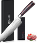 PAUDIN Universal Classic 8” Chef Knife - High Carbon Steel, Santoku, Pakkawood Handle, Gift Box